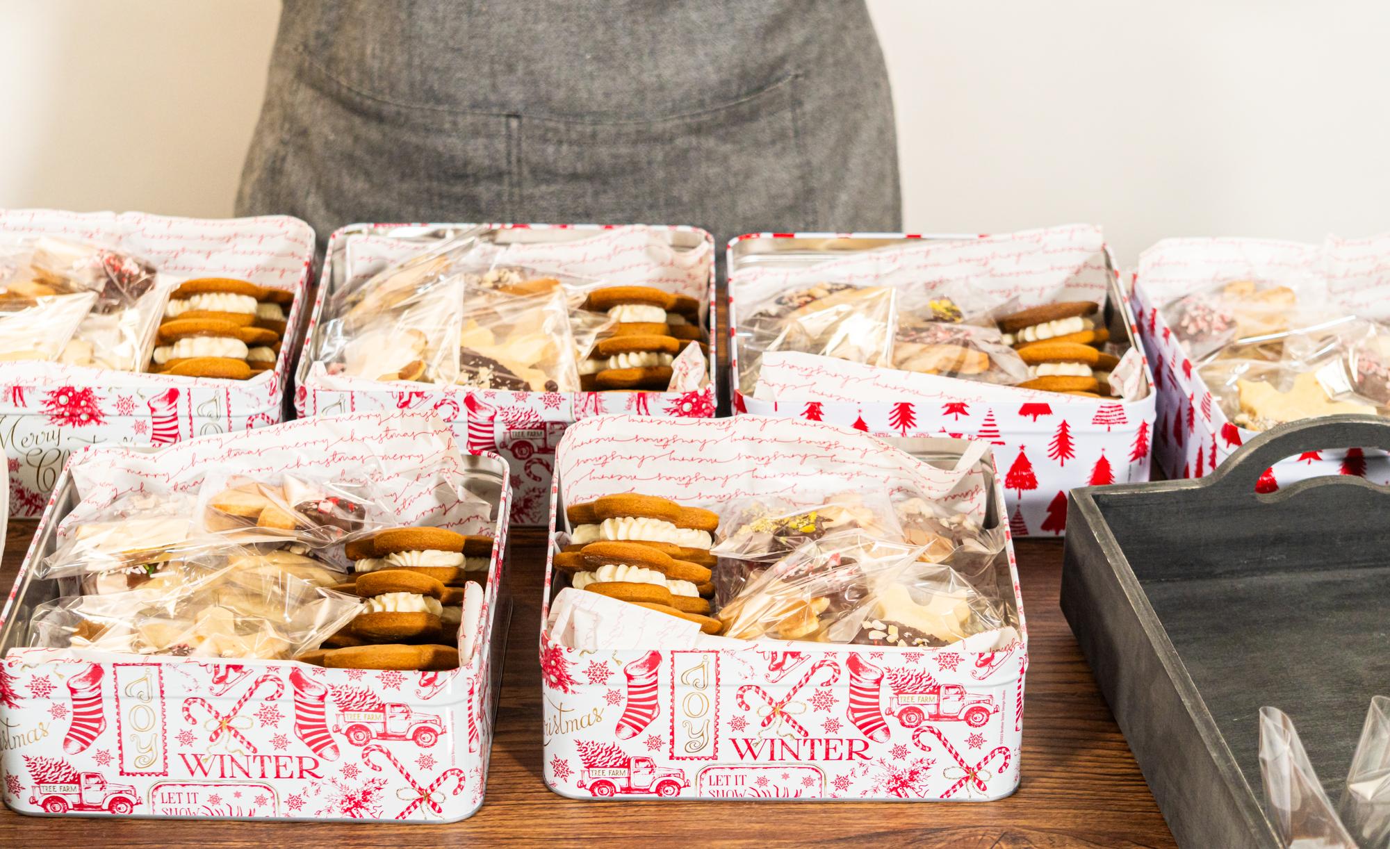 Catering delivery boxes organized and labeled